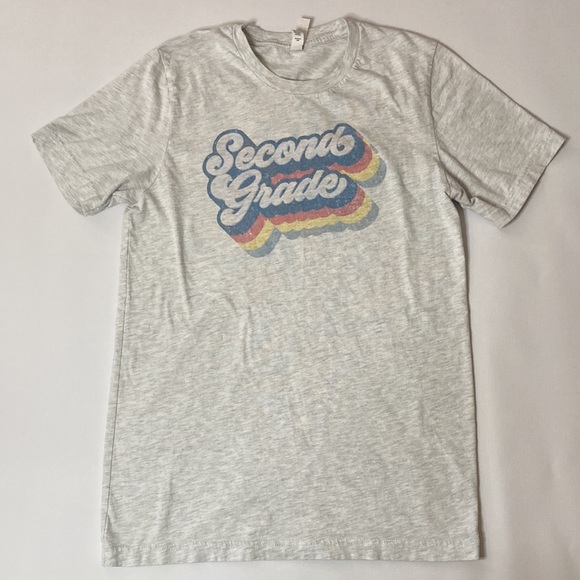Second Grade Retro Teacher Tee Shirt - Size Medium - Picture 2 of 3